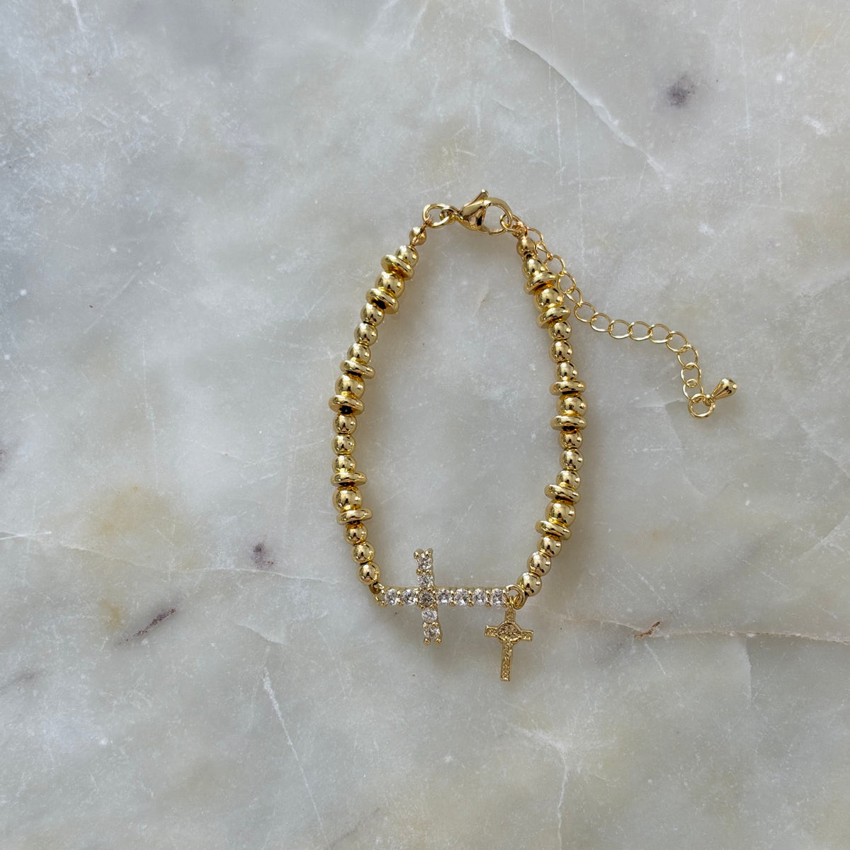 Golden Faith Cross Bracelet