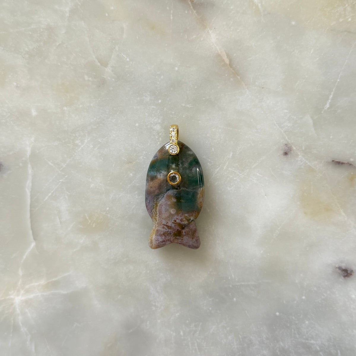 Natural Stone Fish Charm
