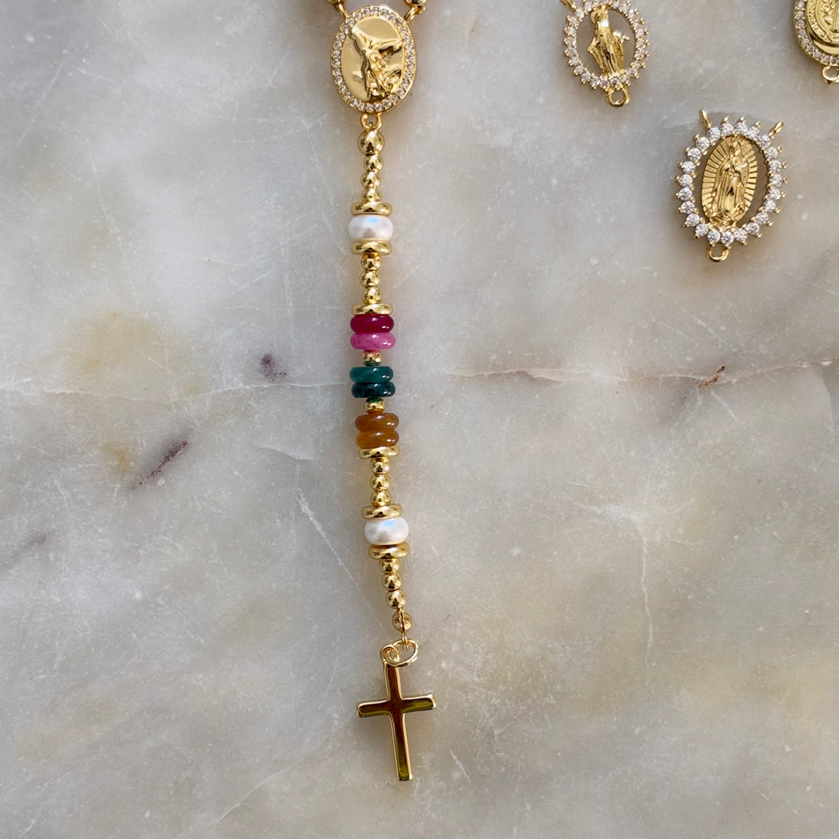 Multicolor Rosary Necklace