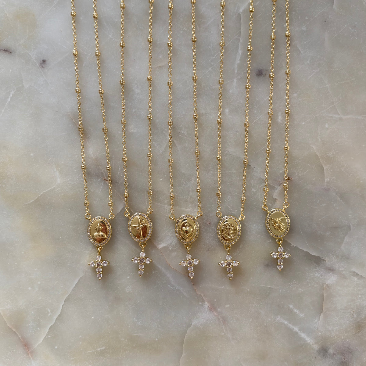 Catholic Medal & Cross Necklace