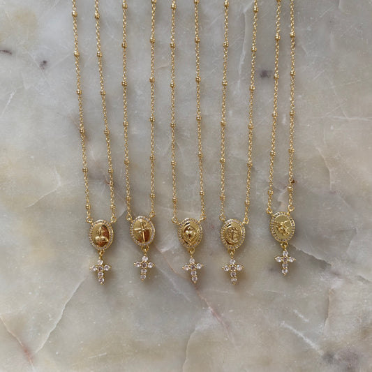 Catholic Medal & Cross Necklace