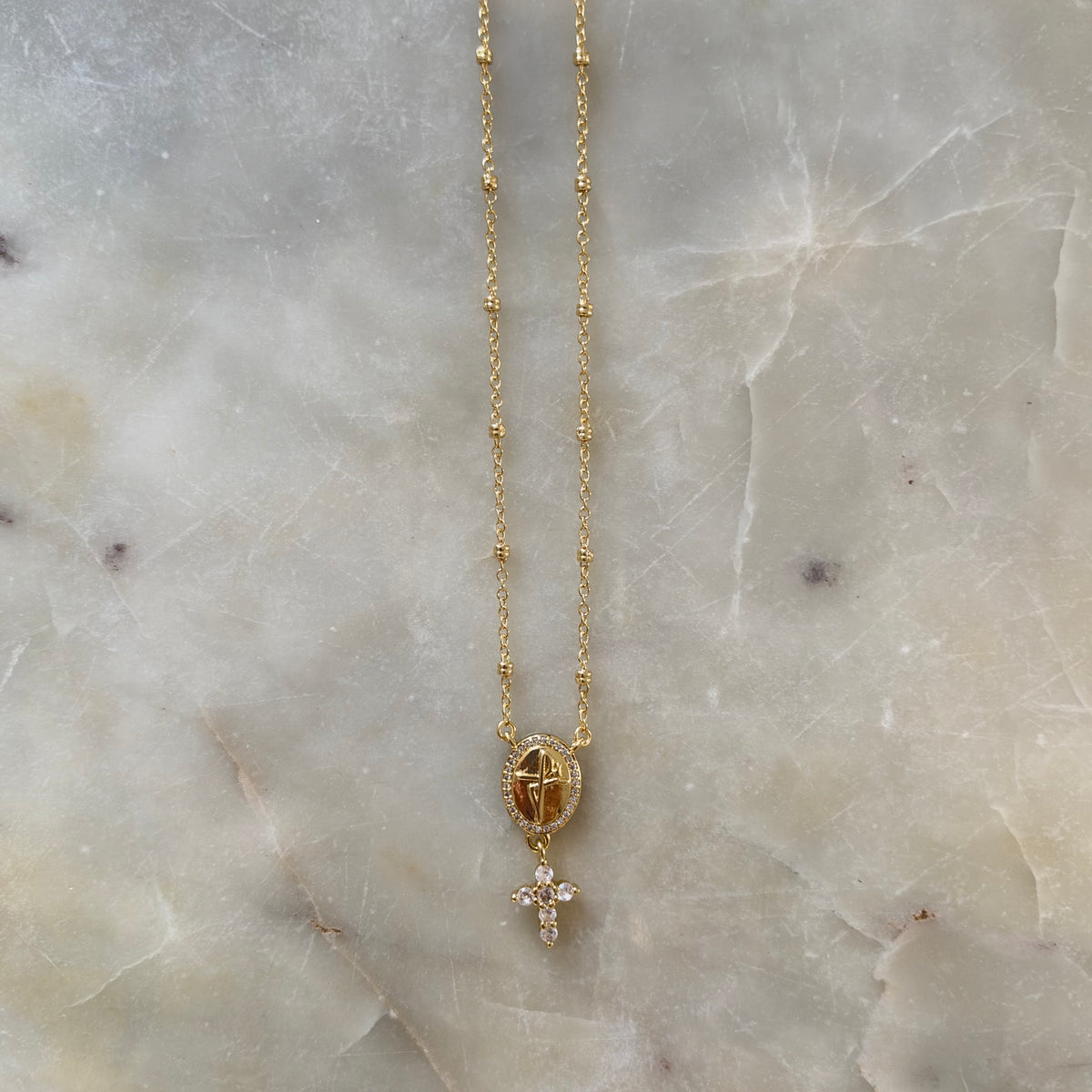Catholic Medal & Cross Necklace