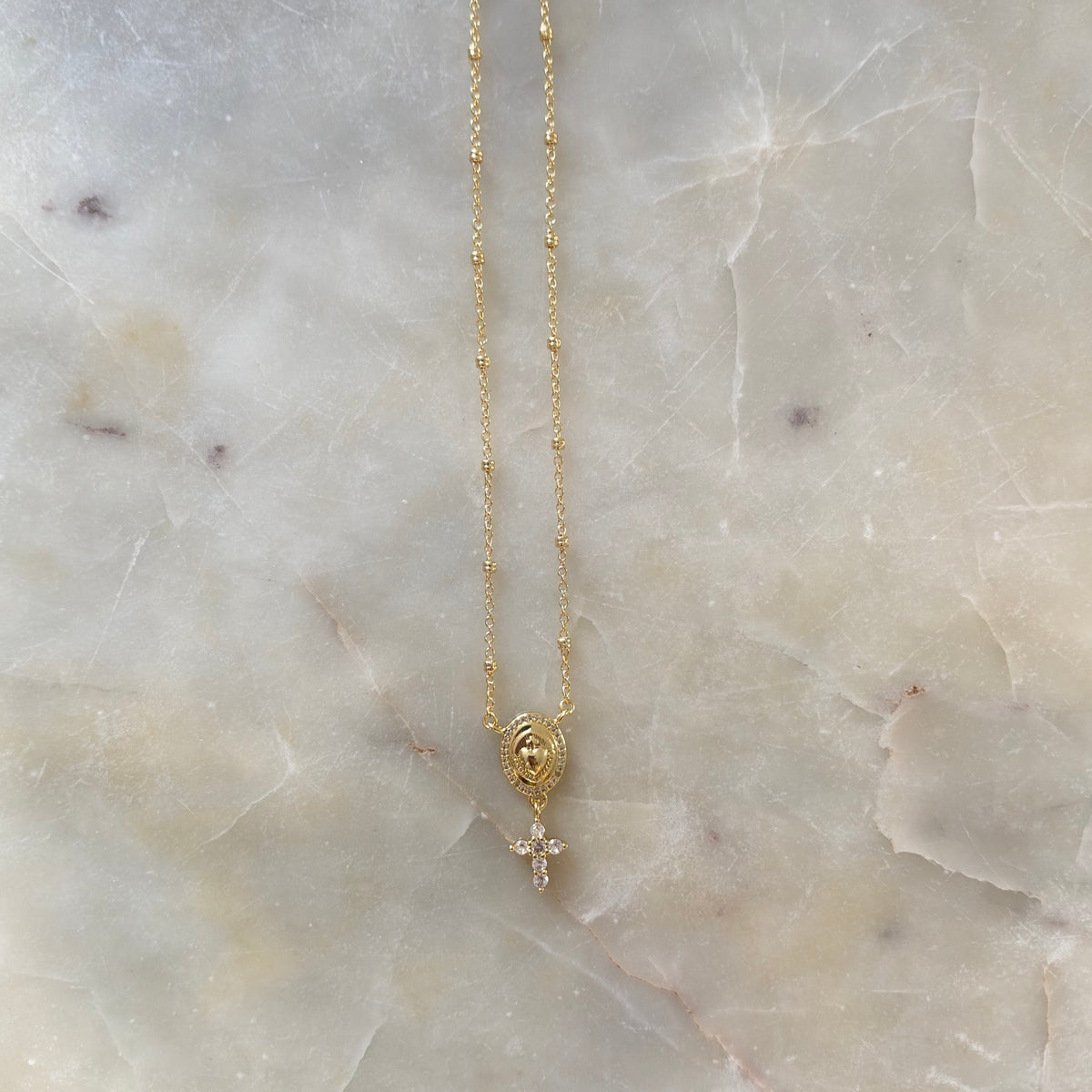 Catholic Medal & Cross Necklace