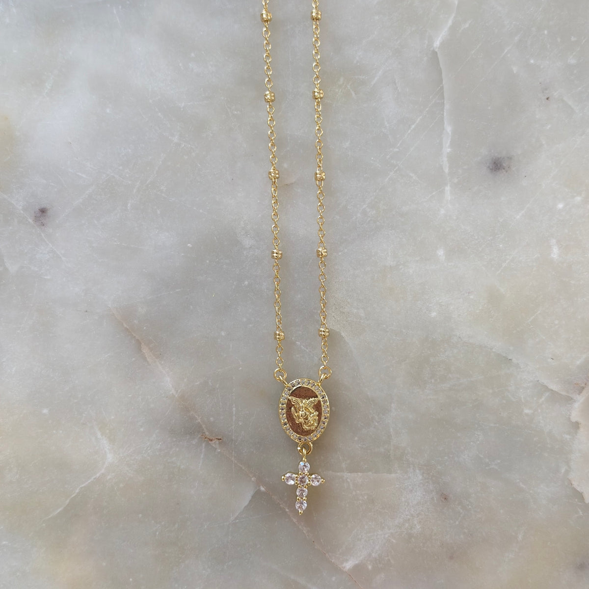 Catholic Medal & Cross Necklace