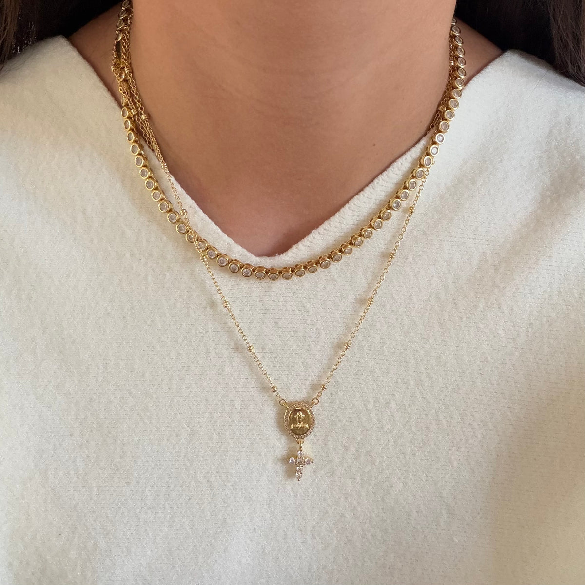 Catholic Medal & Cross Necklace