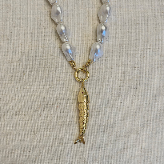 Capri Fish Pearl Necklace
