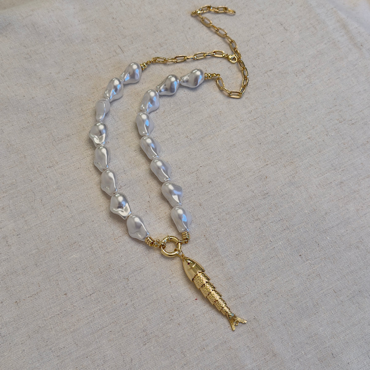 Capri Fish Pearl Necklace