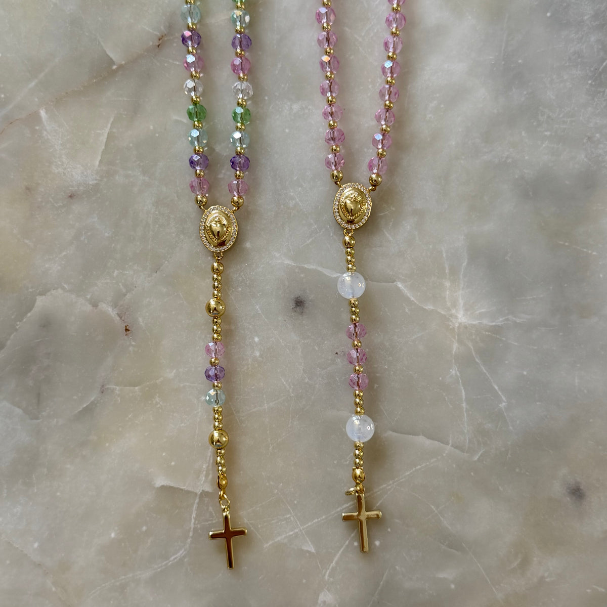 Crystal Sacred Heart of Jesus Rosary
