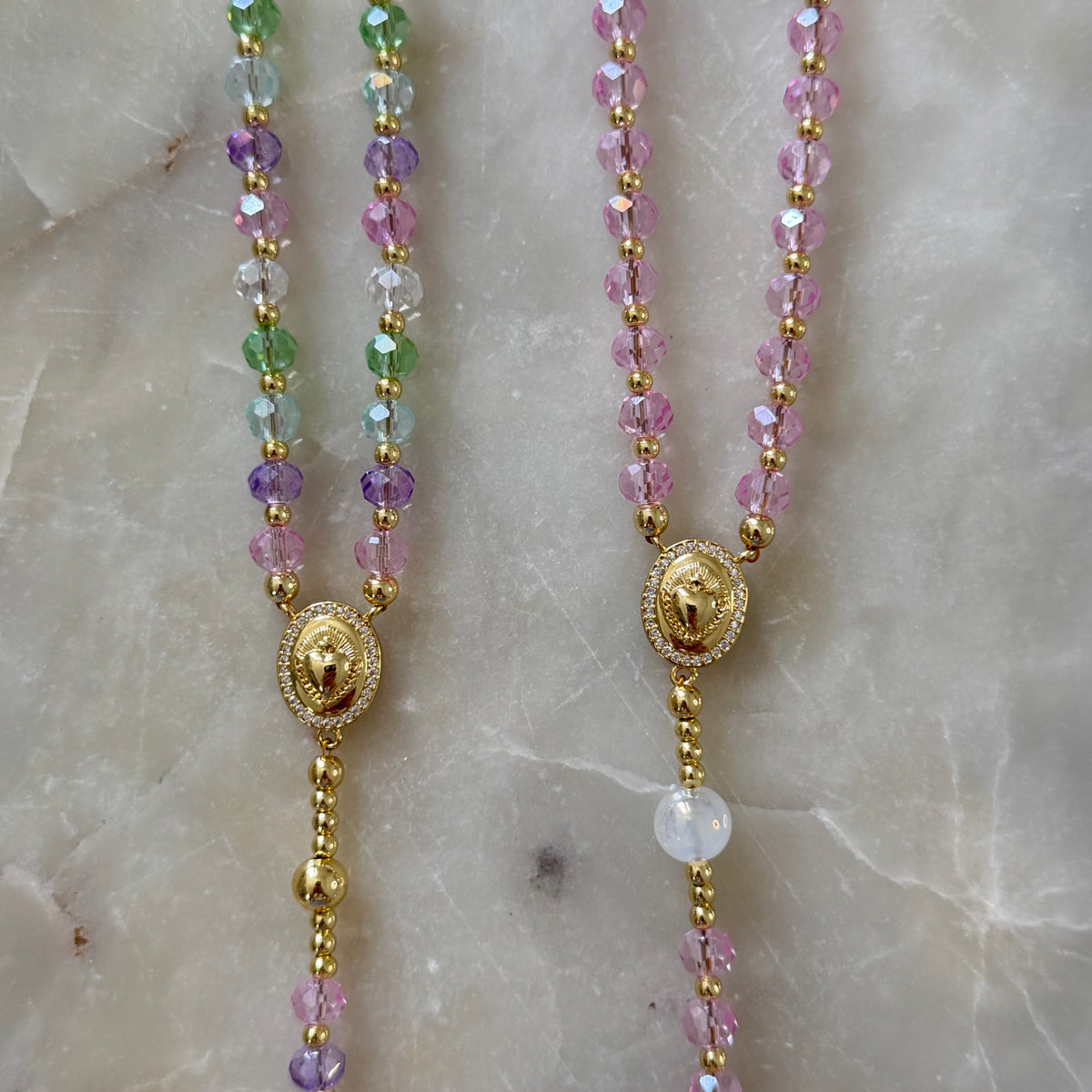 Crystal Sacred Heart of Jesus Rosary