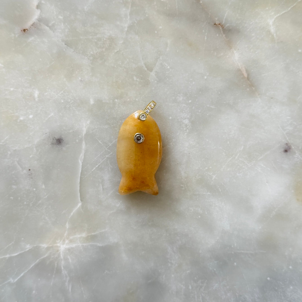 Natural Stone Fish Charm