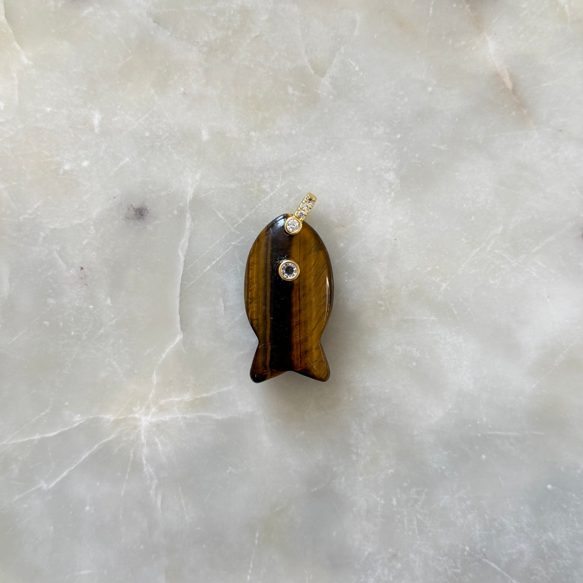 Natural Stone Fish Charm