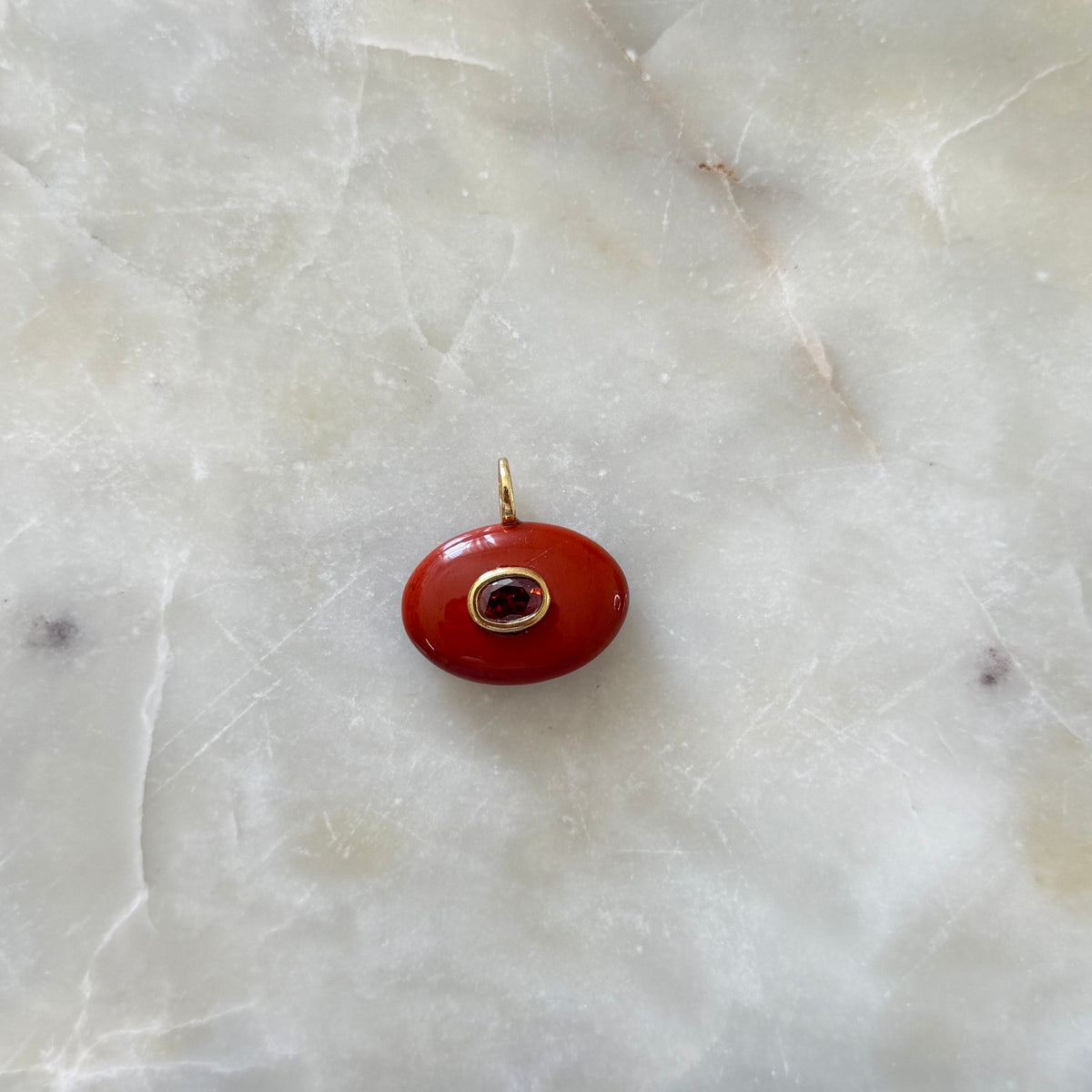 Natural Stone Oval Charm