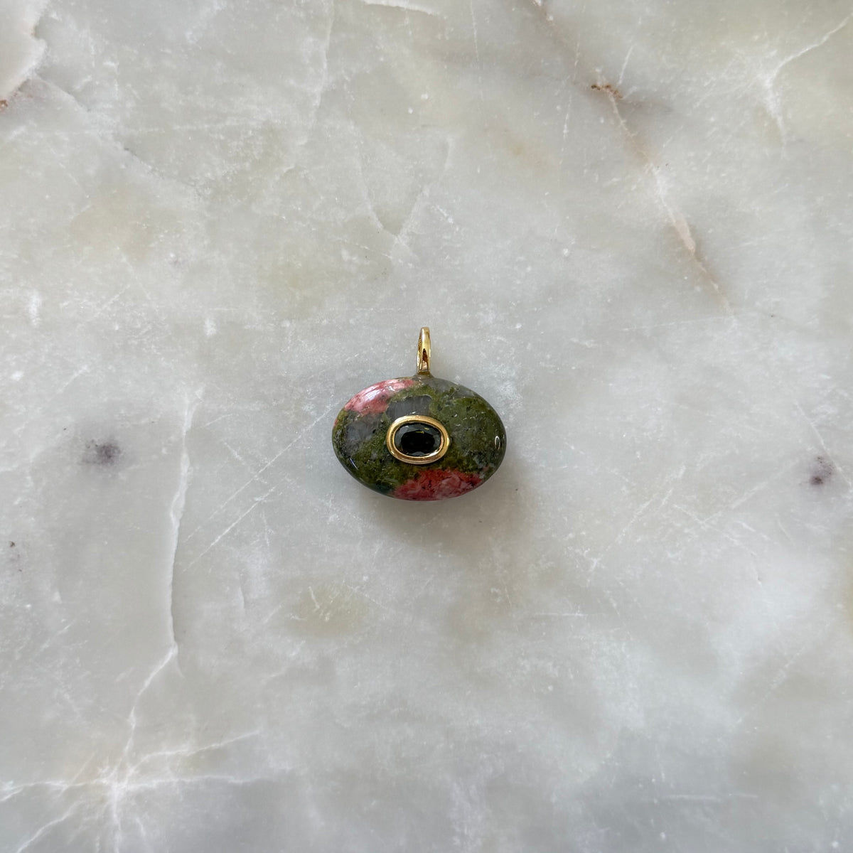 Natural Stone Oval Charm
