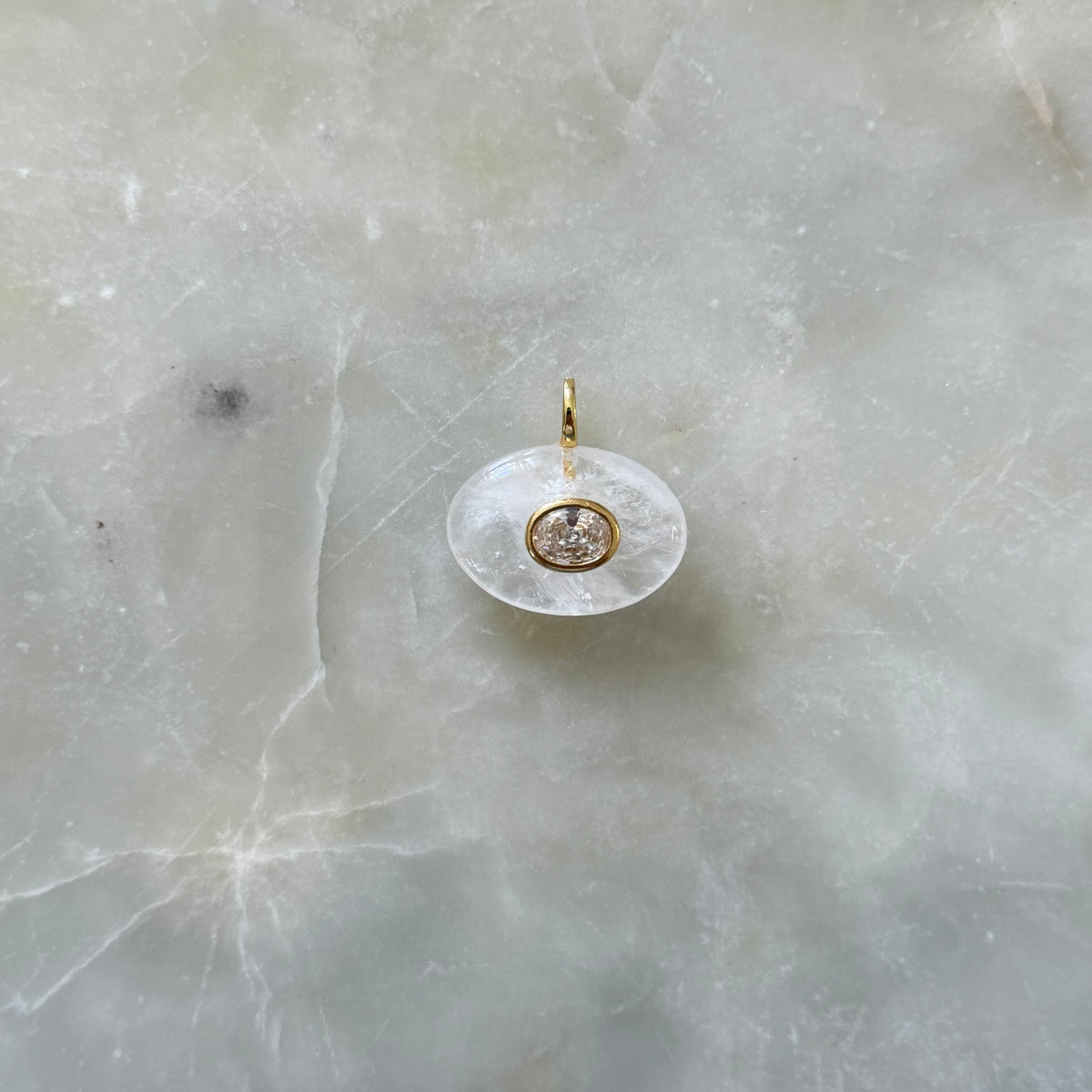 Natural Stone Oval Charm