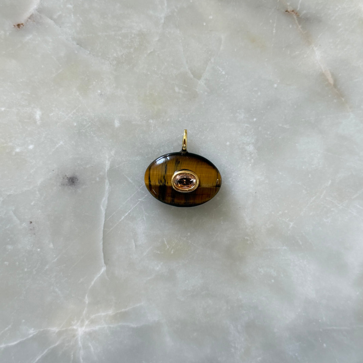 Natural Stone Oval Charm