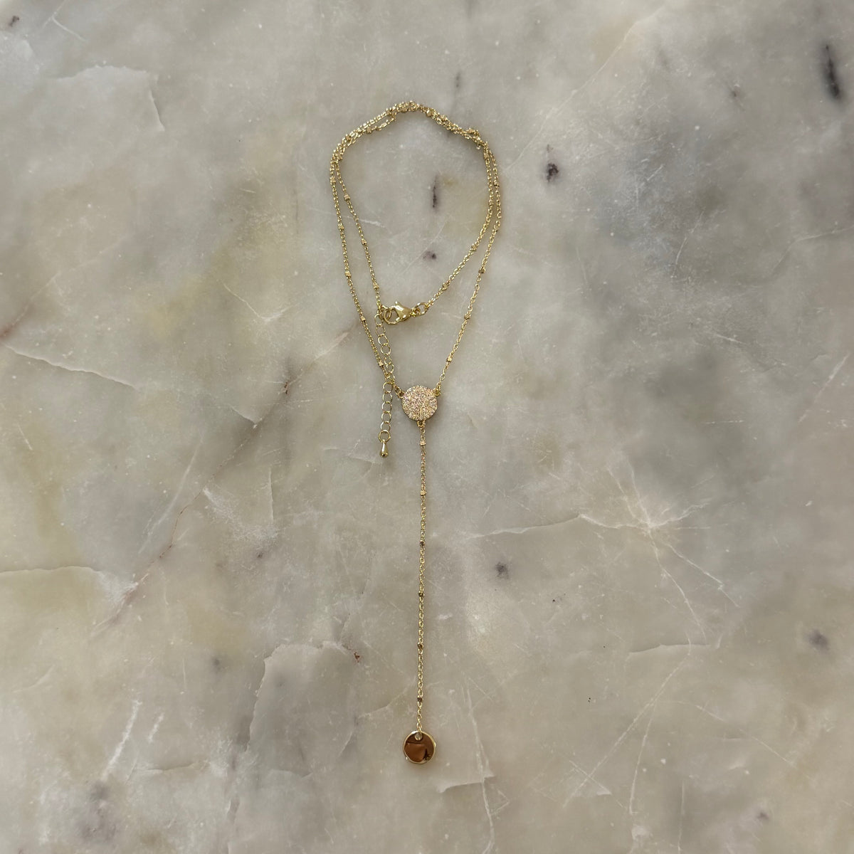 Gold Drop Layering Necklace