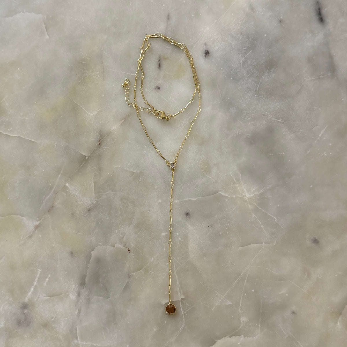 Gold Drop Layering Necklace